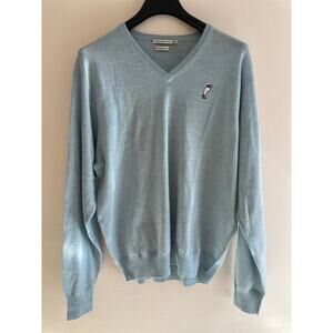 Peter Millar UNC Tarheels 100% Merino Wool V-Neck Long Sleeve Sweater Size XL